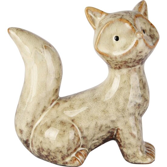 Dekoratief | Vosje zittend, beige, porselein, 13x7x14cm | A255103