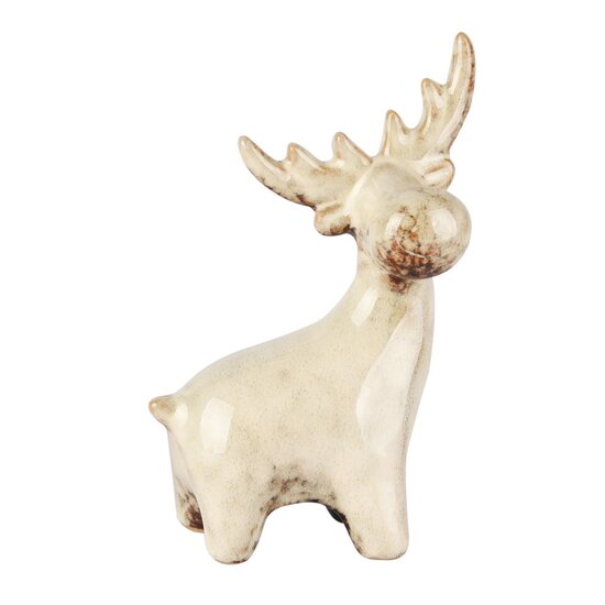 Dekoratief | Rendier staand, beige, porselein, 10x5x12cm | A255107