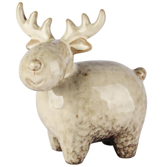 Dekoratief | Rendier staand, beige, porselein, 14x9x15cm | A255109