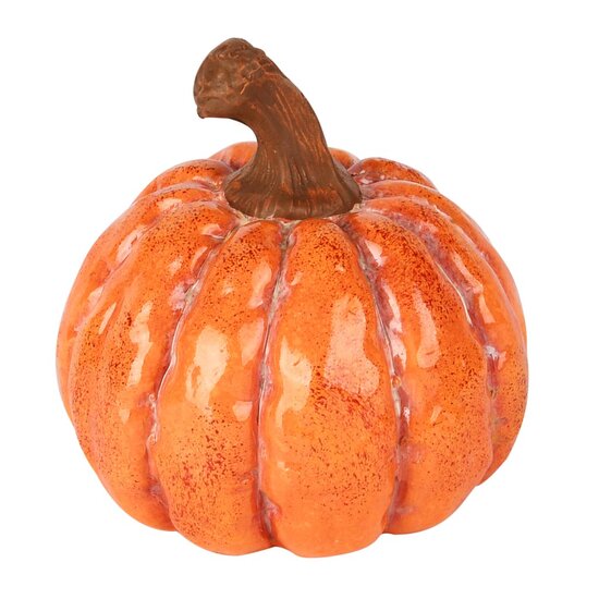 Dekoratief | Deco pompoen, oranje, keramiek, 11x10x10cm | A255174
