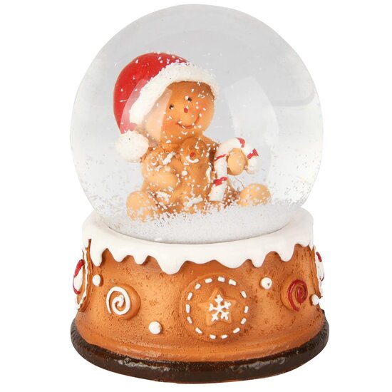 Dekoratief | Waterbol m/cookie, transparant/bruin, glas/resina, 9x7x10cm | A255748
