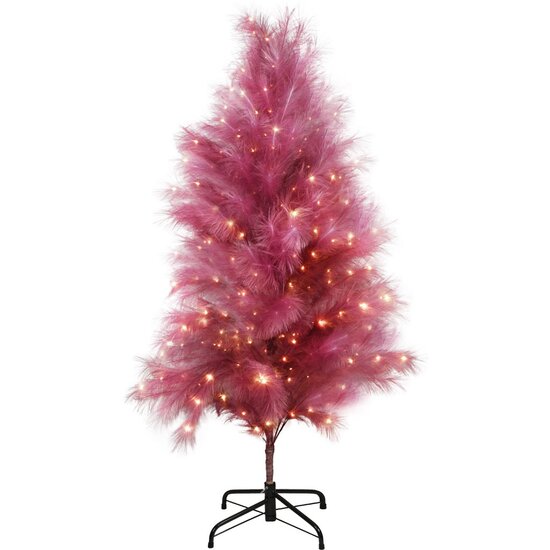 Dekoratief | Decoratieboom &#039;Royal Feathers&#039;, bordeaux, 211 LED, 150cm | A255928