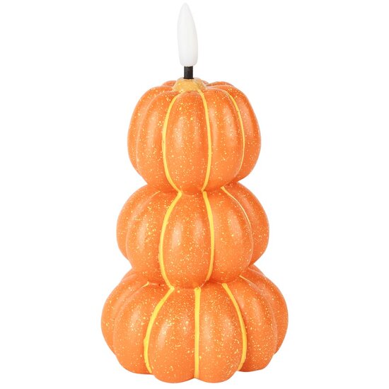 Dekoratief | Kaars &#039;Pumpkin Stack&#039;, oranje, LED, 13cm | A255934
