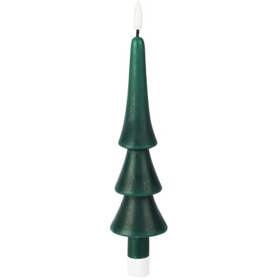 Dekoratief | Kaars &#039;Tree&#039;, groen, LED, 5x5x22cm | A255937