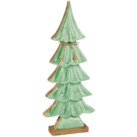 Dekoratief | Deco boom op voet, groen, hout/email, 18x5x44cm | A258018