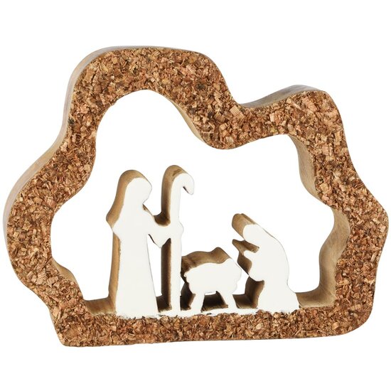 Dekoratief | Deco kerststalfiguren, hout, 22x4x17cm | A258023