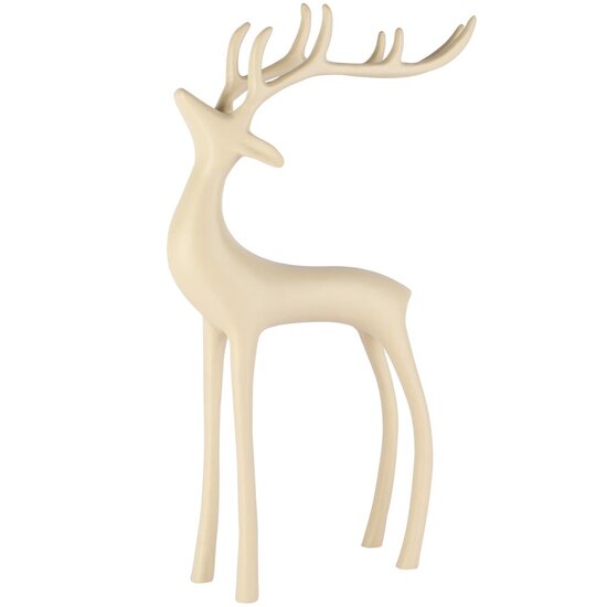 Dekoratief | Deco hert staand, crème, aluminium, 25x7x36cm | A258144