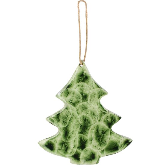 Dekoratief | Hanger boompje, groen, metaal/email, 10x1x11cm | A258186