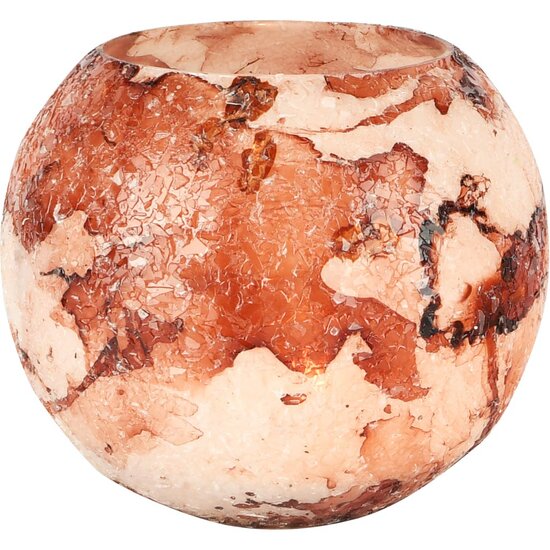 Dekoratief | Theelichthouder 'Peach Cami', glas, 14x14x11cm | A258264