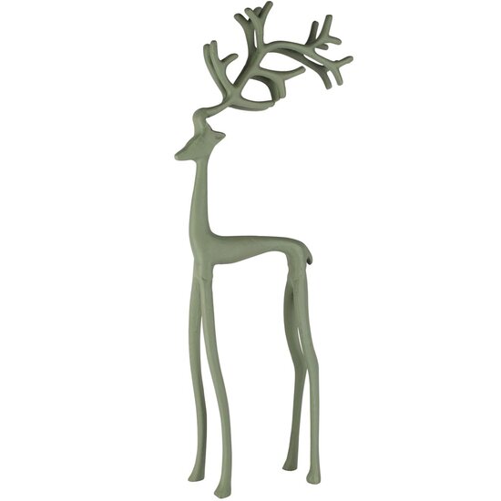 Dekoratief | Deco hert staand, groen, aluminium, 27x10x54cm | A258272