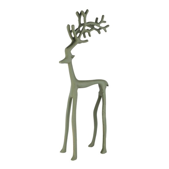 Dekoratief | Deco hert staand, groen, aluminium, 17x8x39cm | A258273