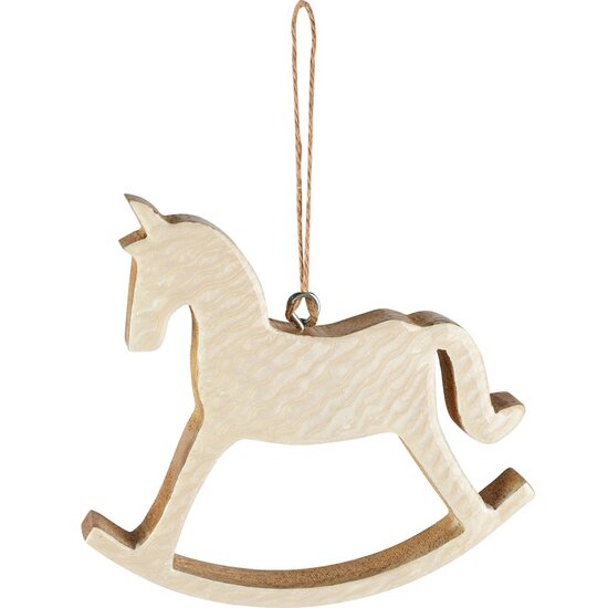 Dekoratief | Hanger paardje, wit, hout/email, 14x13x2cm | A258300