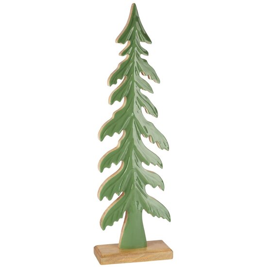 Dekoratief | Deco boompje op voet, groen, hout, 18x7x60cm | A258405