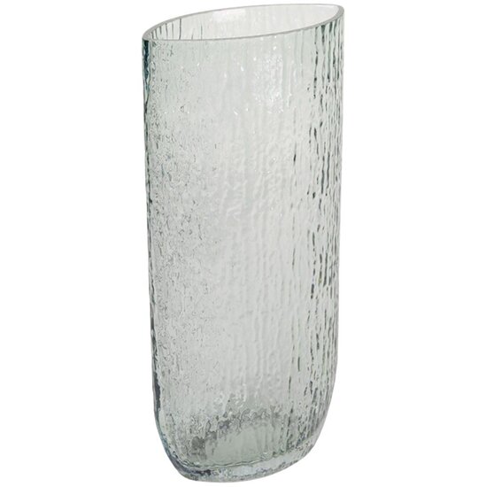 Dekoratief | Deco vaas ovaal, groen/transparant, glas, 16x31cm | A259065