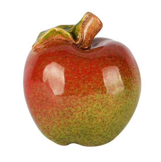 Dekoratief | Appel, rood/groen, keramiek, 8x8x9cm | A255024