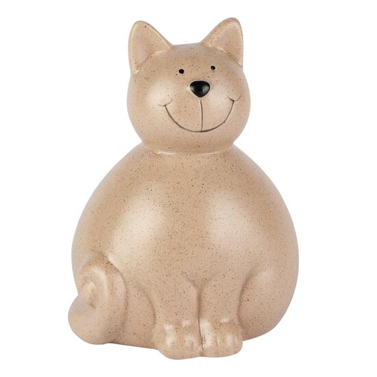 Dekoratief | Poes 'Andrea', beige, porselein, 9x9x13cm | A255144