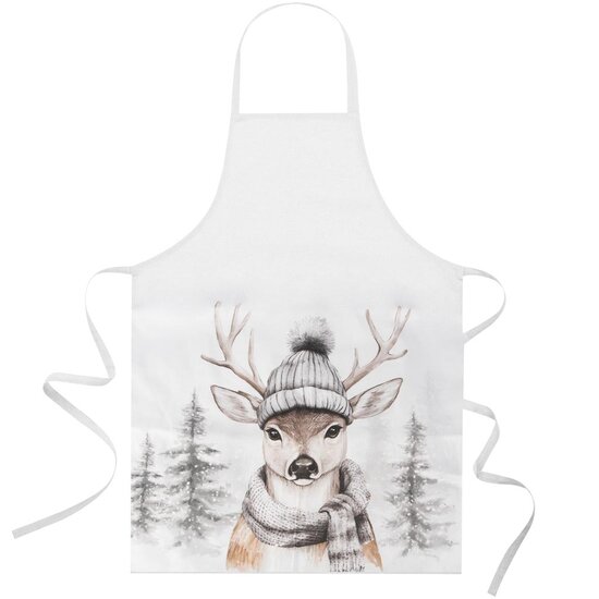 Dekoratief | Keukenschort 'Winter Deer', stof, 50x100cm | A255481