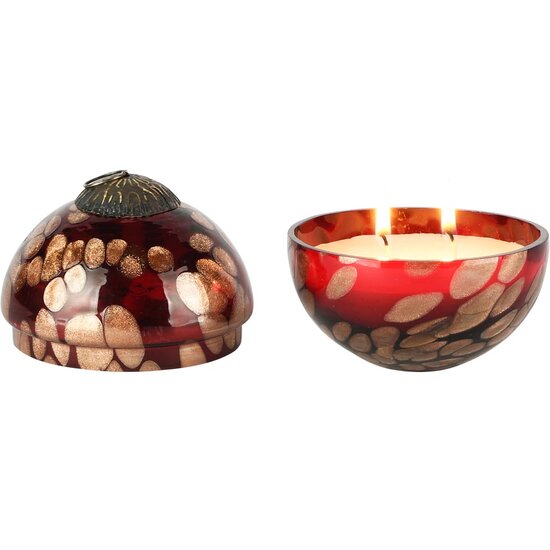 Dekoratief | Kerstbal geurkaars &#039;Cherry Chique&#039;, glas/wax, 10x10x11cm | A258071
