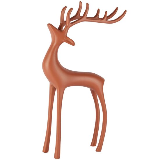 Dekoratief | Deco hert staand, bruinrood, aluminium, 25x7x36cm | A258165