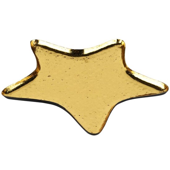 Dekoratief | Schaaltje ster, goud, metaal, 25x25x2cm | A258196