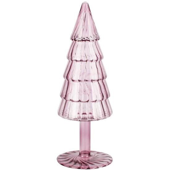 Dekoratief | Deco boompje, paars/transparant, glas, 9x9x26cm | A258353