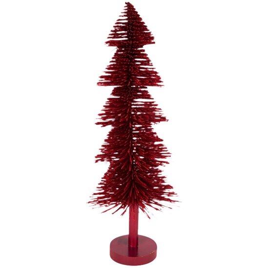 Dekoratief | Deco boom op voet, bordeaux, PVC, 18x18x50cm | A259002