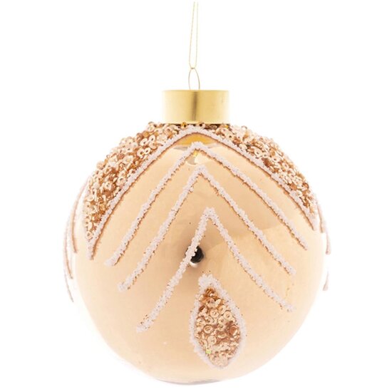 Dekoratief | Hanger bal, champagne, glas, 8x8x8cm | A259011