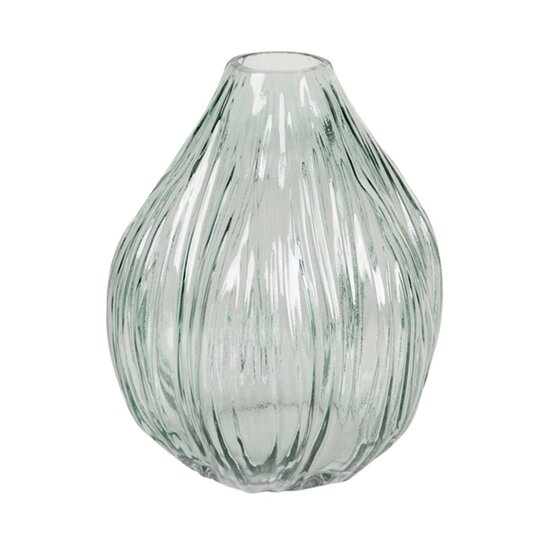 Dekoratief | Deco vaas, groen/transparant, glas, 18x18x21cm | A259061