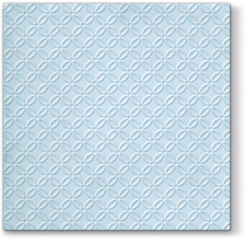 Dekoratief | Pakje 12 servetten 'Insp. mod.,light blue', embossed 33x33cm | A701257