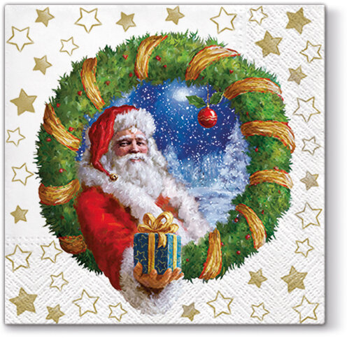 Dekoratief | Pakje 20 servetten 'Gift from Santa' 33x33cm | A701458
