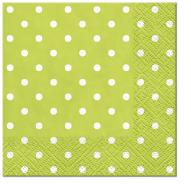 Dekoratief | Pakje 20 servetten 'Dots green' 25x25cm | A701582