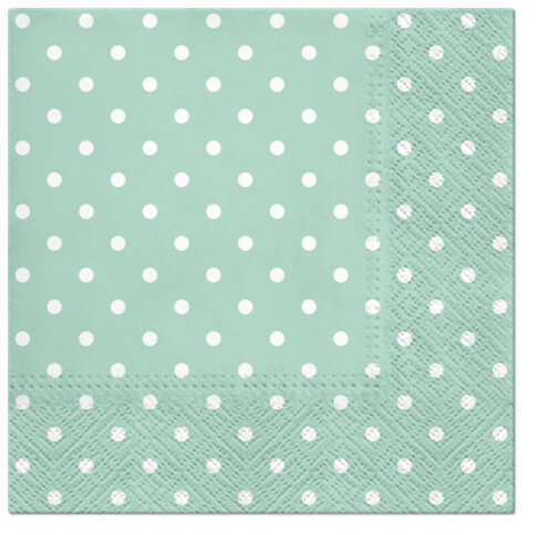 Dekoratief | Pakje 20 servetten 'Dots, mint' 33x33cm | A701612