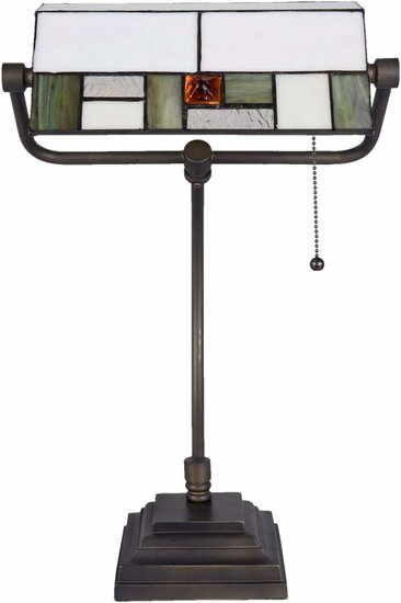 Clayre &amp; Eef   | Bureaulamp Bankierslamp Tiffany 31x30x52 cm E27/max 1x60W | 5LL-5194
