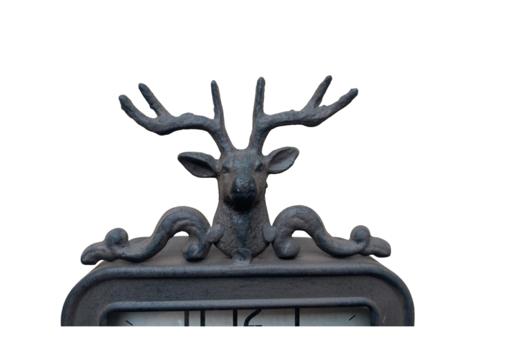 Wandklok hert sierlijke pendule klok 1x AA grijs roest bruin 52x15,5 cm metaal | 813255 | Countryfield