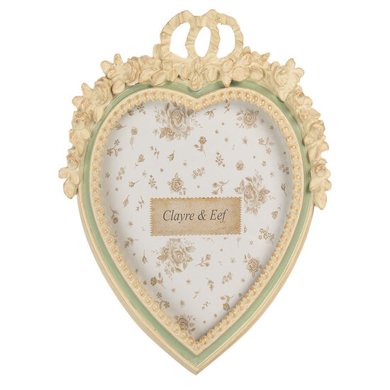 Clayre &amp; Eef | Fotolijst Beige Groen 16x3x23 cm / 13x18 cm | 2F1364M