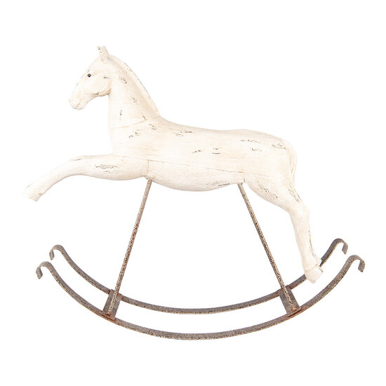 Clayre &amp; Eef | Decoratie Hobbelpaard Wit 61x15x51 cm | 5PR0176