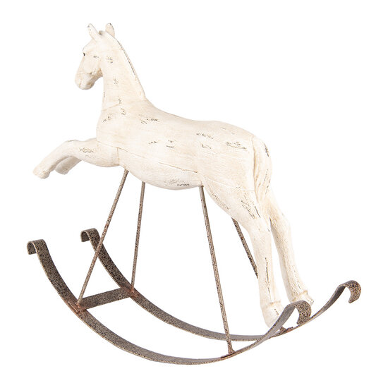 Clayre &amp; Eef | Decoratie Hobbelpaard Wit 61x15x51 cm | 5PR0176