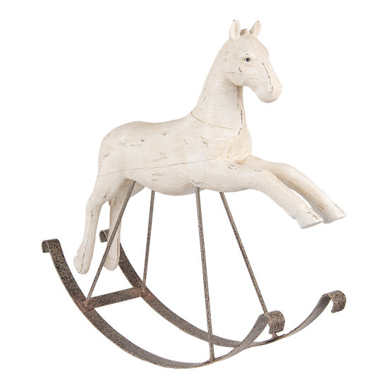 Clayre &amp; Eef | Decoratie Hobbelpaard Wit 61x15x51 cm | 5PR0176