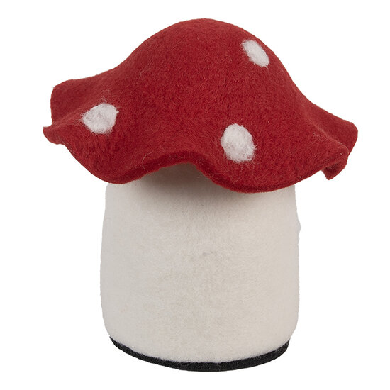 Clayre &amp; Eef | Vilten Huis Wit Rood 20x20x18 cm | 66293