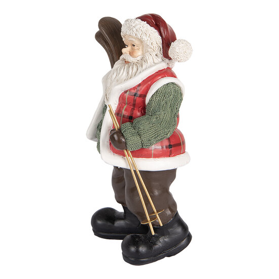 Clayre &amp; Eef | Kerstdecoratie Kerstman Groen Bruin 15x11x25 cm | 6PR5524