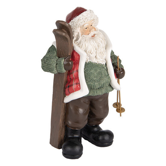 Clayre &amp; Eef | Kerstdecoratie Kerstman Groen Bruin 15x11x25 cm | 6PR5524