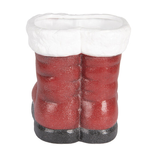 Clayre &amp; Eef | Decoratie Laarzen Kerstman Rood Wit 22x22x23 cm | 6PR5525
