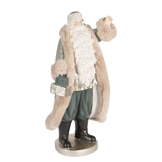 Clayre &amp; Eef | Kerstdecoratie Kerstman Beige Groen 20x15x42 cm | 6PR5526