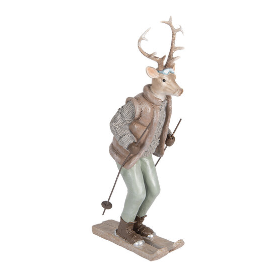 Clayre &amp; Eef | Decoratie Hert Bruin Grijs 16x11x33 cm | 6PR5530