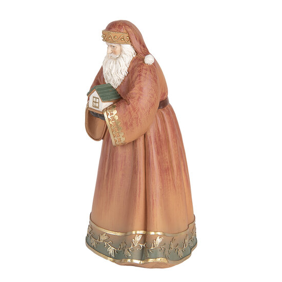 Clayre &amp; Eef | Kerstdecoratie Kerstman Rood Bruin 17x13x27 cm | 6PR5543