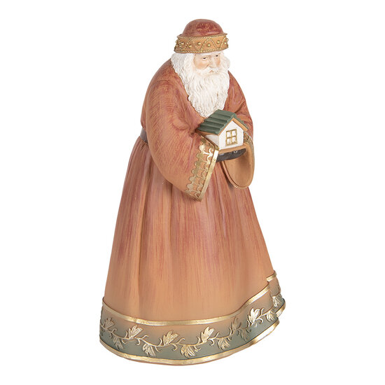 Clayre &amp; Eef | Kerstdecoratie Kerstman Rood Bruin 17x13x27 cm | 6PR5543