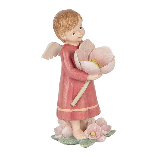 Clayre &amp; Eef | Decoratie Engel Roze Beige 7x6x12 cm | 6PR5602