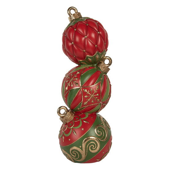 Clayre &amp; Eef | Decoratie Kerstbal LED Rood Groen 14x14x40 cm / 3xAAA | 6PR5617