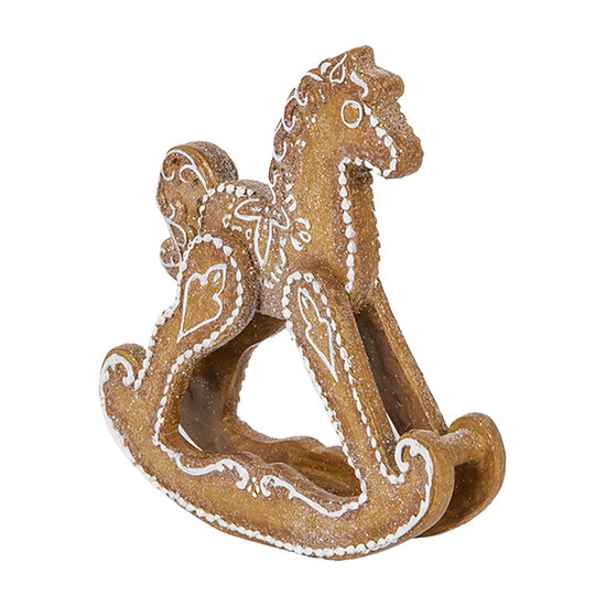 Clayre &amp; Eef | Decoratie Hobbelpaard Bruin Wit 14x4x15 cm | 6PR5621