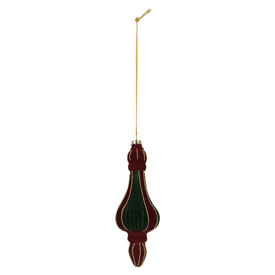 Clayre &amp; Eef | Kerstbal Rood Groen &oslash; 6x17 cm | 6GL5235
